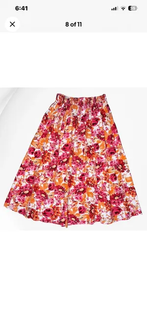 Japna Floral 2 Piece Crop Top Midi Skirt Set Women SM Boho Tropical Feminine Fun thumbnail 8