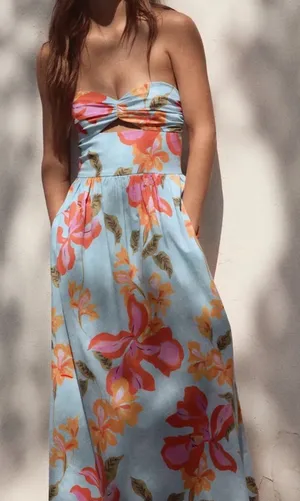 Zara‎ FLORAL POPLIN MIDI DRESS thumbnail 1