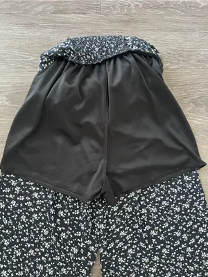 TRIXXI Black Floral Wide Leg Jumpsuit Puff Sleeve Smocked Back S thumbnail 9