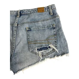 American Eagle Denim Shorts Women Size 8 Blue Distressed Button Fly Y2K Cutoff thumbnail 6