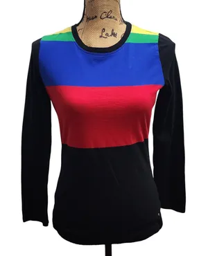 L-RL Lauren Active Ralph Lauren Colorful Striped Long Sleeve Top‎ thumbnail 1