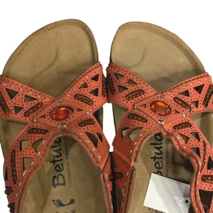 Betula by Birkenstock Joyce Double Leather Sandal Womens 8 Orange Boho Hippie thumbnail 8