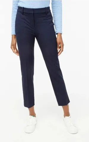 J. Crew Navy Blue Slim Fit Cropped Ruby Stretch Twill Pants Women's Size 12 thumbnail 1