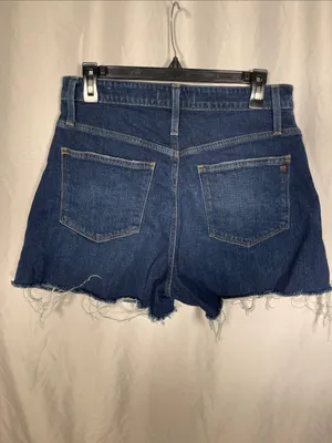 Madewell Womens Curvy High Rise Denim Shorts 31 Dark Wash thumbnail 4