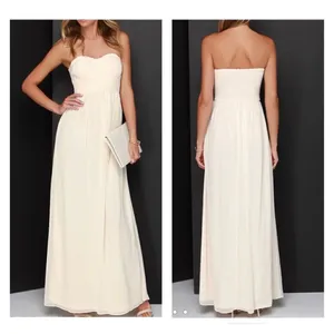 Lulus A‎ Star is Born Cream Strapless Maxi Dress Beaded Embellished Medium thumbnail 2