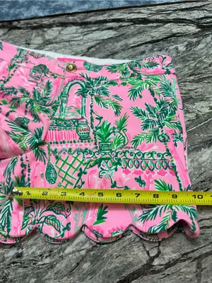 Lilly Pulitzer Pink & Green Scallop-Hem Shorts size 4 thumbnail 7