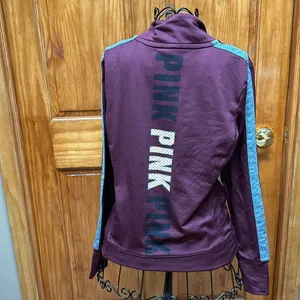 Victoria Secret PINK Ultimate Long Sleeve Burgundy Logo 1/4 Zip​ thumbnail 6
