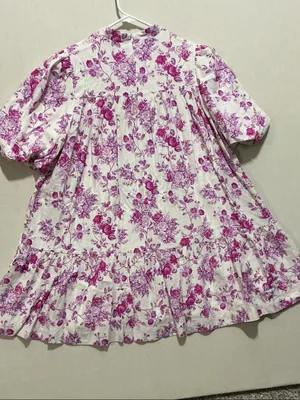 TCEC White Mini Dress with Pink Floral Print thumbnail 6