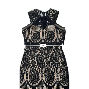 Lulu's Sweetness Lace Midi‎ Dress MEDIUM Black & Nude Flirty Lacy Feminine thumbnail 8