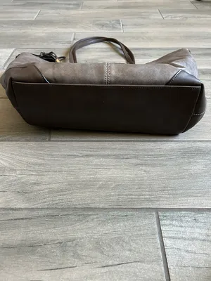 Women's Taupe Tote Bag with Tassel Accent thumbnail 4