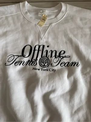 Offline by Aerie Cloud Fleece Sweatshirt White XXL NWT thumbnail 4