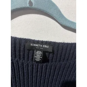 Kenneth Cole New York Women's Navy Blue Ribbed Boat Neck‎ Long Sleeve Sweater XL thumbnail 4