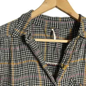 Free People Break My Stride Oversized Plaid Long Sleeve Button Up Shirt Size S thumbnail 7