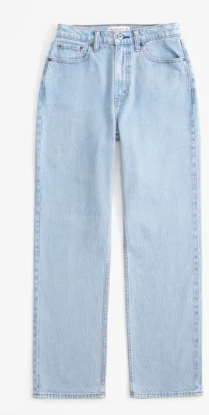 Abercrombie & Fitch Sz 29/8R Ankle Straight Ultra High Rise Light Wash thumbnail 1