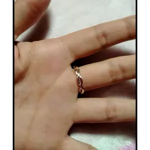 14k‎ Gold Plated S925 Simulated Diamond Eternity Twist Band Ring Size 6.5 thumbnail 8