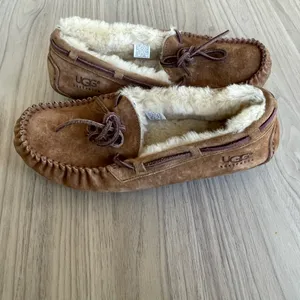UGG Tan Suede Moccasin Slippers thumbnail 10