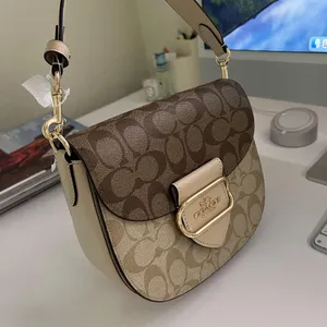 NWT Coach Morgan Saddle Bag In Blocked Signature Canvas ch507 thumbnail 7