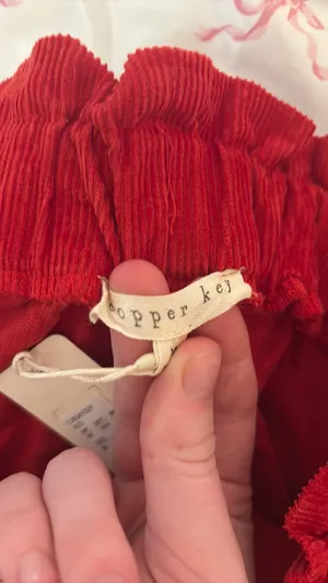 Red copper key ribbed skirt thumbnail 2