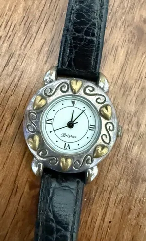 Brighton Santa Monica Watch with Leather Band - needs a new battery and a polish thumbnail 1
