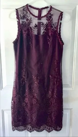 Nanette Lepore Sleeveless Lace Plum Mini Party Dress Sz 2 Formal Prom Wedding thumbnail 1