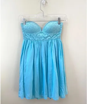 Sabo Skirt Blue Strapless Lace Summer Dress thumbnail 2