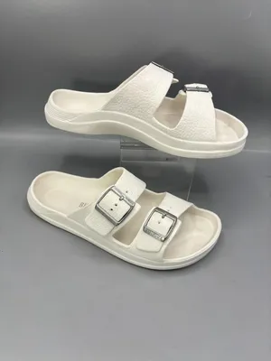 Birkenstock Double Strap Slide Sandal Women US 8 White Adjustable Buckle Slip On thumbnail 2