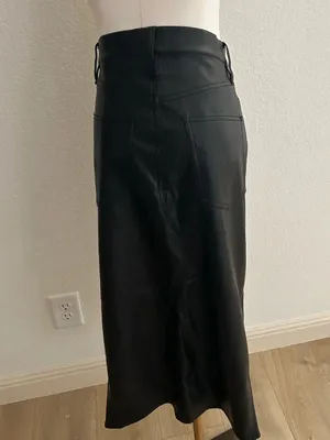 Hudson Faux Leather Midi Skirt, Black, Size 6/28 Rent the Runway thumbnail 5