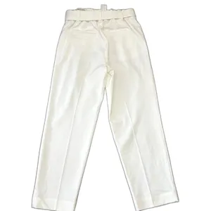 NWT Loft Outlet Paperbag Pants White Tapered Leg Belted Office‎ Size Medium thumbnail 4