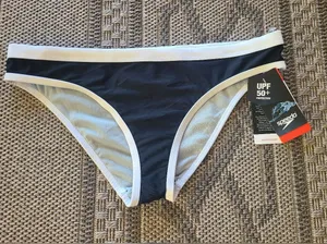 NWT Speedo Navy & White Bikini Bottoms Only MEDIUM thumbnail 1