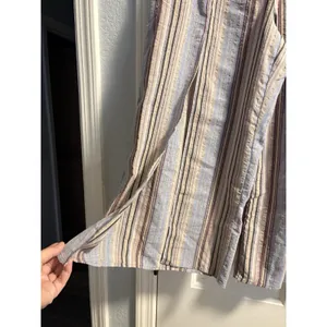 Hem & Thread Wide Leg Pants Women Large Blue Striped Cotton Gauze Boho 6944 thumbnail 2
