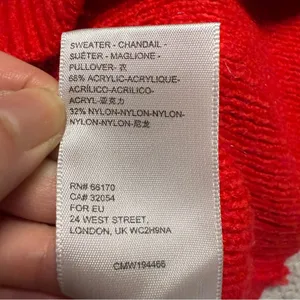 Urban Outfitters Red Ribbed Knit Chunky Turtleneck Sweater Bubble Sleeves Small thumbnail 4