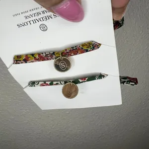 SÉZANE Floral Fabric Charm Bracelet Duo in Green and Multicolor SET TWO thumbnail 3