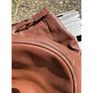 LIZ CLAIBORNE Shoulder‎ Purse Satchel Tote Leather Bucket Bag Brown Rare thumbnail 7