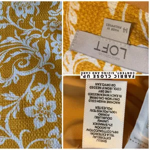 Ann Taylor Loft Golden Yellow And White Floral Print Cotton Blend Skirt (14) thumbnail 10