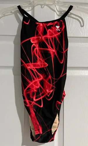 Tyr One Piece Bathing Suit, Red & Black thumbnail 1