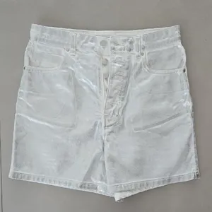 Zara High Rise Shimmering Light Grey Shorts Size 6 thumbnail 1