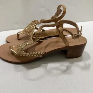 Jack Rogers Shoes Womens Size 9 Beige Cork Thong Sandals Medallion Block Heel thumbnail 7