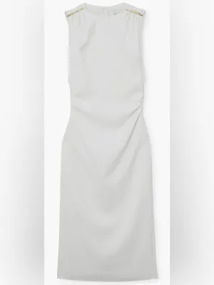 NEW Reiss Bronte Ruched Sleeveless ivory Midi Dress sz 4 thumbnail 3