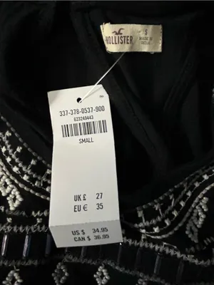 Hollister Women’s Black Embroidered High-Neck Racerback Tank Top SM NWT thumbnail 10