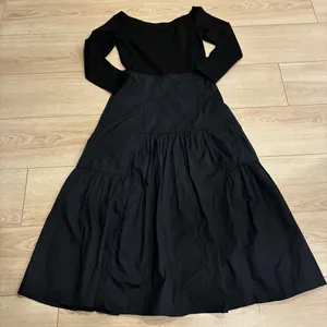 Tuckernuck Marissa Midi Dress Black Off the Shoulder Mixed Media Size S thumbnail 3