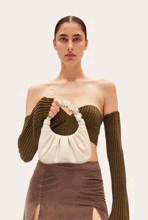 JW PEI Gabbi Ruched Ivory Hobo Bag Handbag NEW NWT thumbnail 1