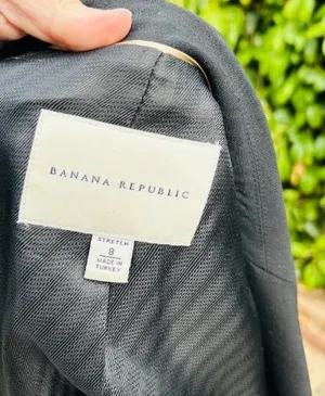 Banana Republic 8 stretch black wool lined Womens blazer thumbnail 4