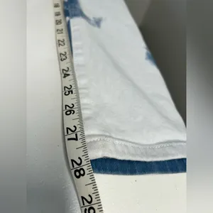 Abstract Blue and White Straight Leg Jeans thumbnail 5
