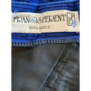 Francis Ferent Brussels Vintage Blue Corduroy Pleated Tapered Pants Sz small thumbnail 2