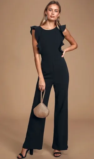 Lulus Black Jumpsuit Wide-Leg thumbnail 1