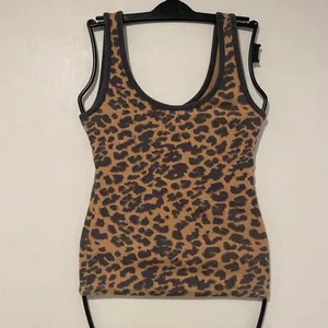 Aerie Leopard Print Ribbed Tank Top Size Medium Y2K Animal Print Fitted thumbnail 2