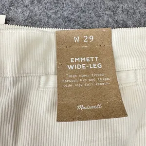 Madewell Size 29 Emmett Wide Leg Cream‎ Corduroy Pants High Rise Full Length NWT thumbnail 7