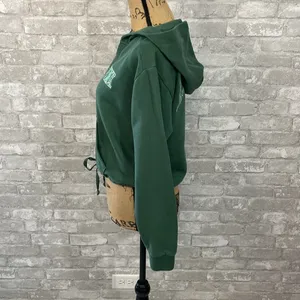 PINK - Victoria's Secret Crooped Green Hoodie thumbnail 3