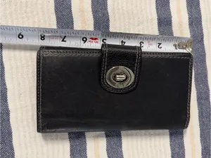 Coach Black Leather Turnlock Checkbook Wallet Organizer Long Bifold thumbnail 7
