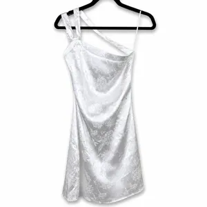NEW Lulus Yvonne Ivory Jacquard Satin One-Shoulder Open Back Mini Dress Small thumbnail 6